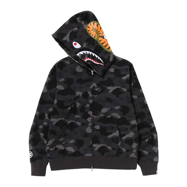 BAPE Color Camo Shark Full Zip Hoodie 'Grey/Black' Main Image