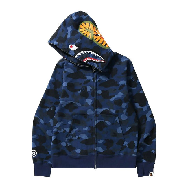 BAPE Color Camo Shark Full Zip Hoodie 'Navy' Main Image