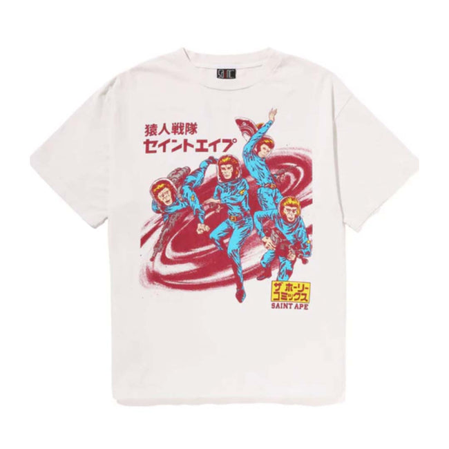Bape Saint Michael Squadron Tee Vintage White Hover Image