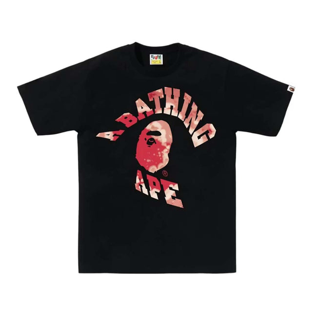 BAPE Tie Dye Twist College Tee Black Red Hover Image