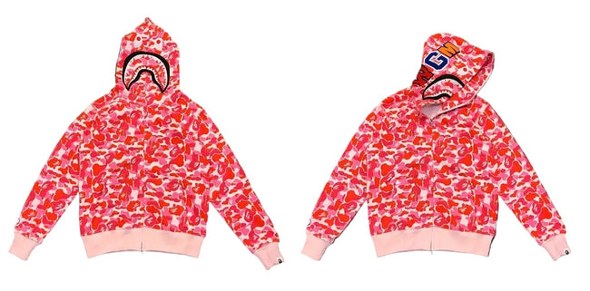 BAPE Shark Pink Camo Full Zip Hoodie Hover Image