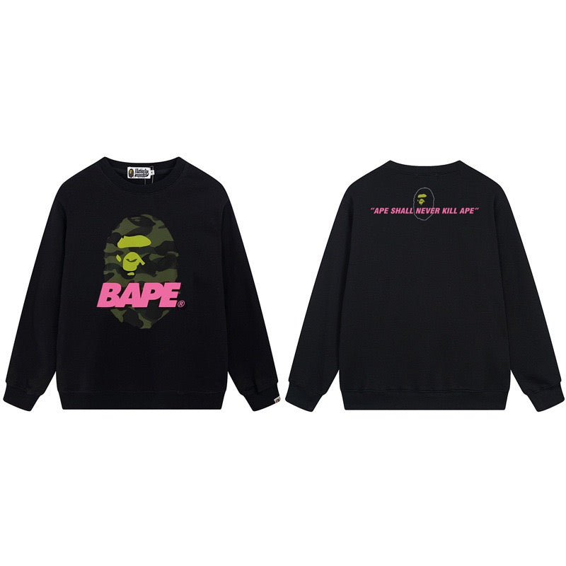 BAPE Ape Shall Never Kill Ape Graphic Crewneck Sweatshirt Black