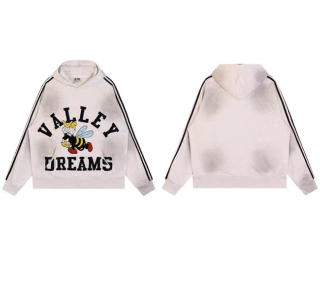 Vale Forever Vintage Bee Graphic Hoodie & Striped Sweatpants Set - Off White Main Image
