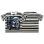 Majestik Striped Rhinestone Quarter-Zip Polo