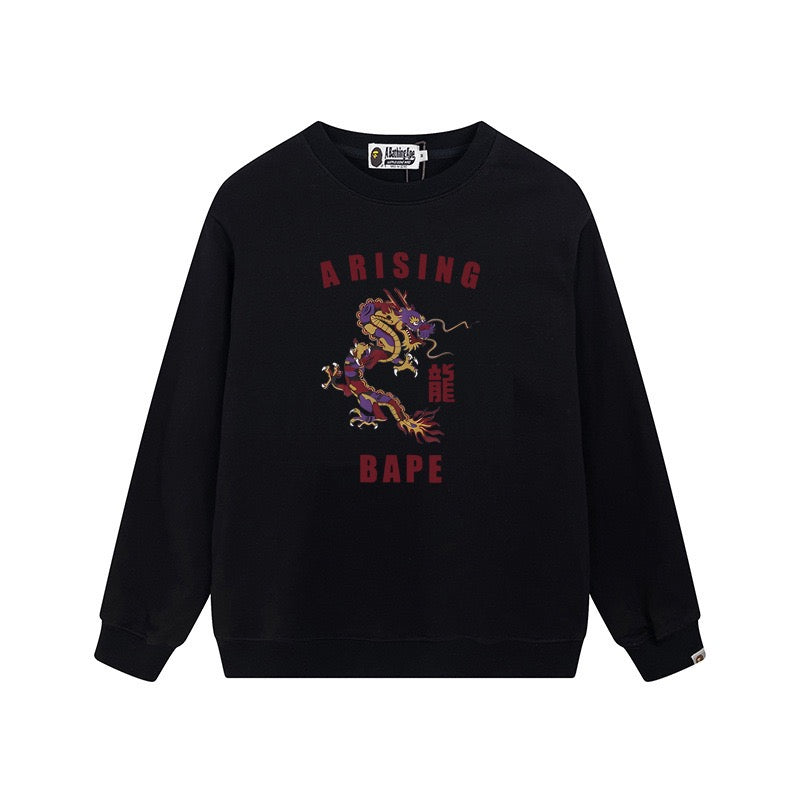 BAPE Rising Dragon Graphic Crewneck Sweatshirt Black