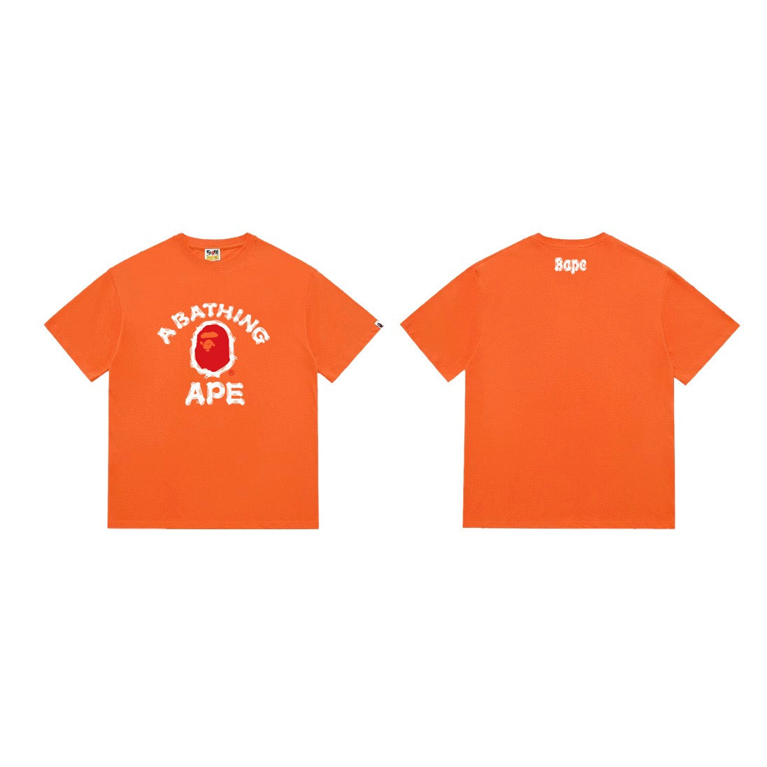BAPE Orange Ape Logo Graphic T-Shirt