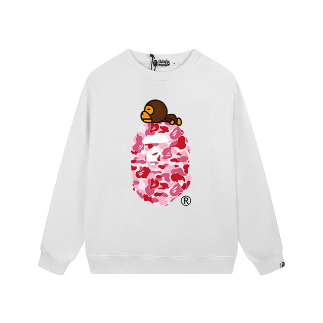 BAPE Pink Camo Ape Head Crewneck Sweatshirt Hover Image